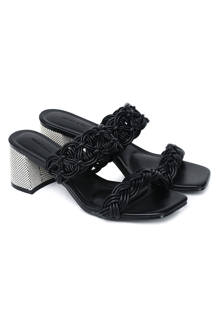 Mahia Braided Strap Heels (Black)