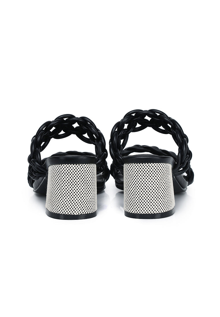 Mahia Braided Strap Heels (Black)
