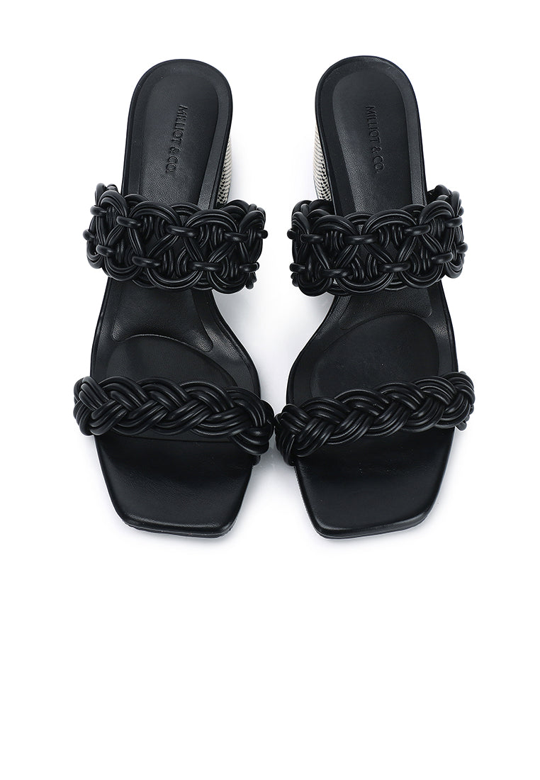 Mahia Braided Strap Heels (Black)