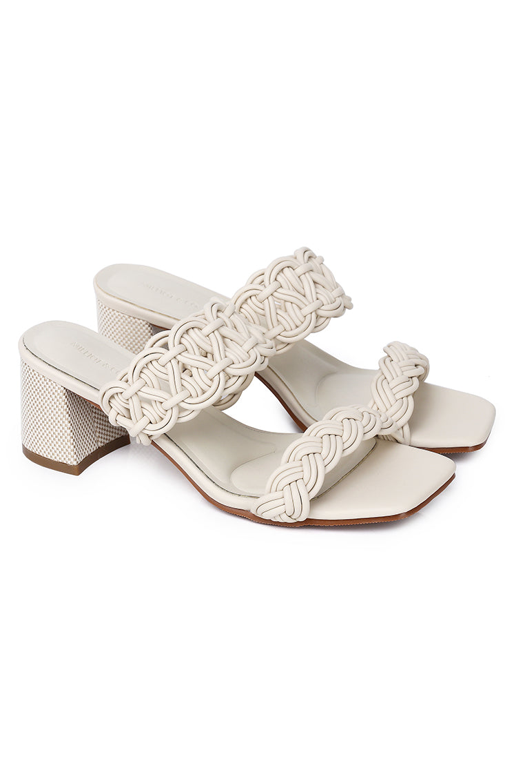 Mahia Braided Strap Heels (Almond)