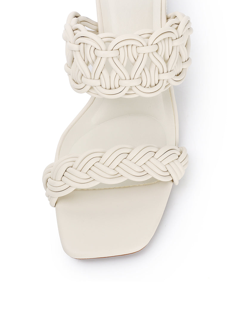 Mahia Braided Strap Heels (Almond)