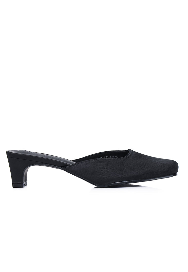 Seniya Square Toe Heels (Black)