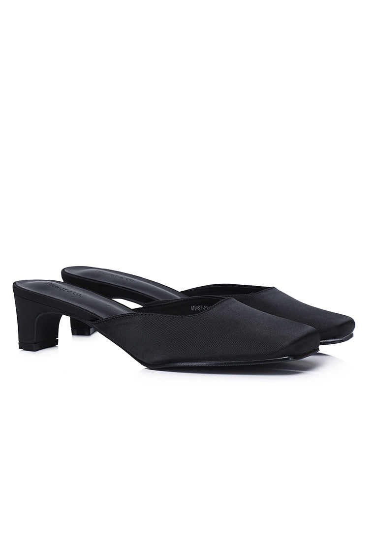 Seniya Square Toe Heels (Black)