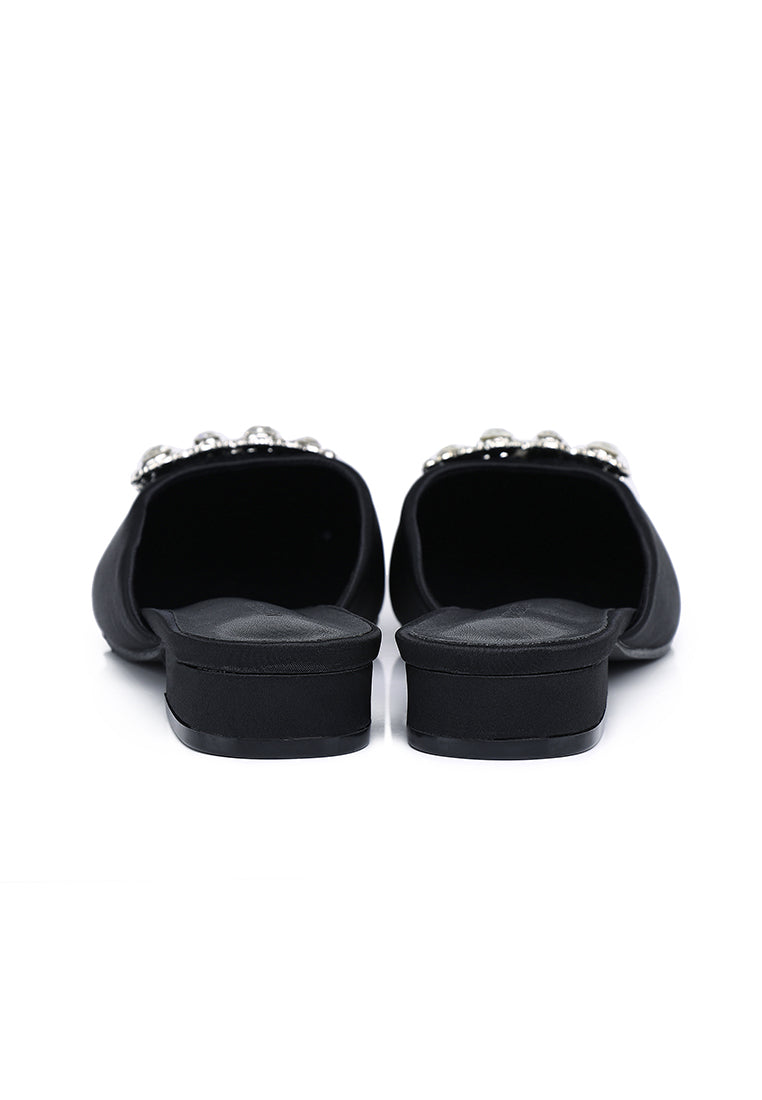 Doretta Embellishment Slip Ons Heels (Black)