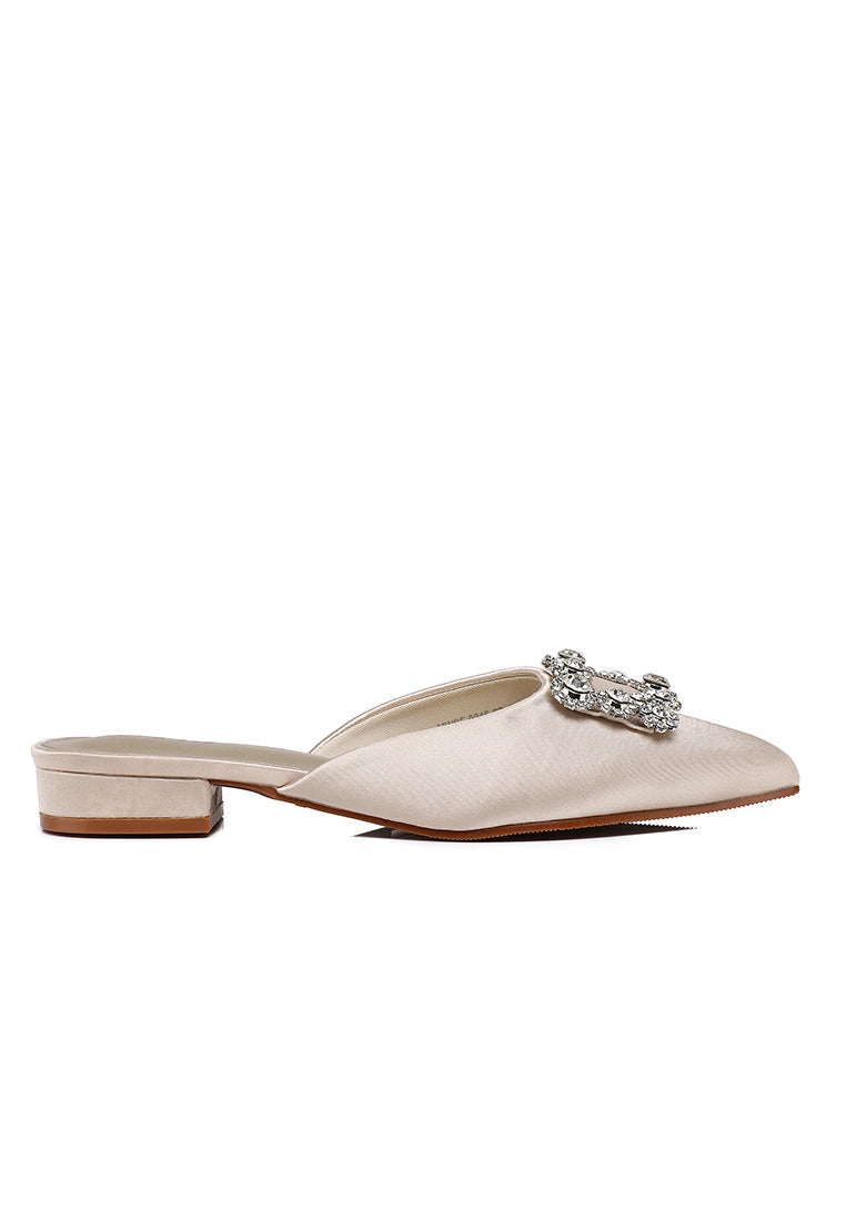 Doretta Embellishment Slip Ons Heels (Gold)