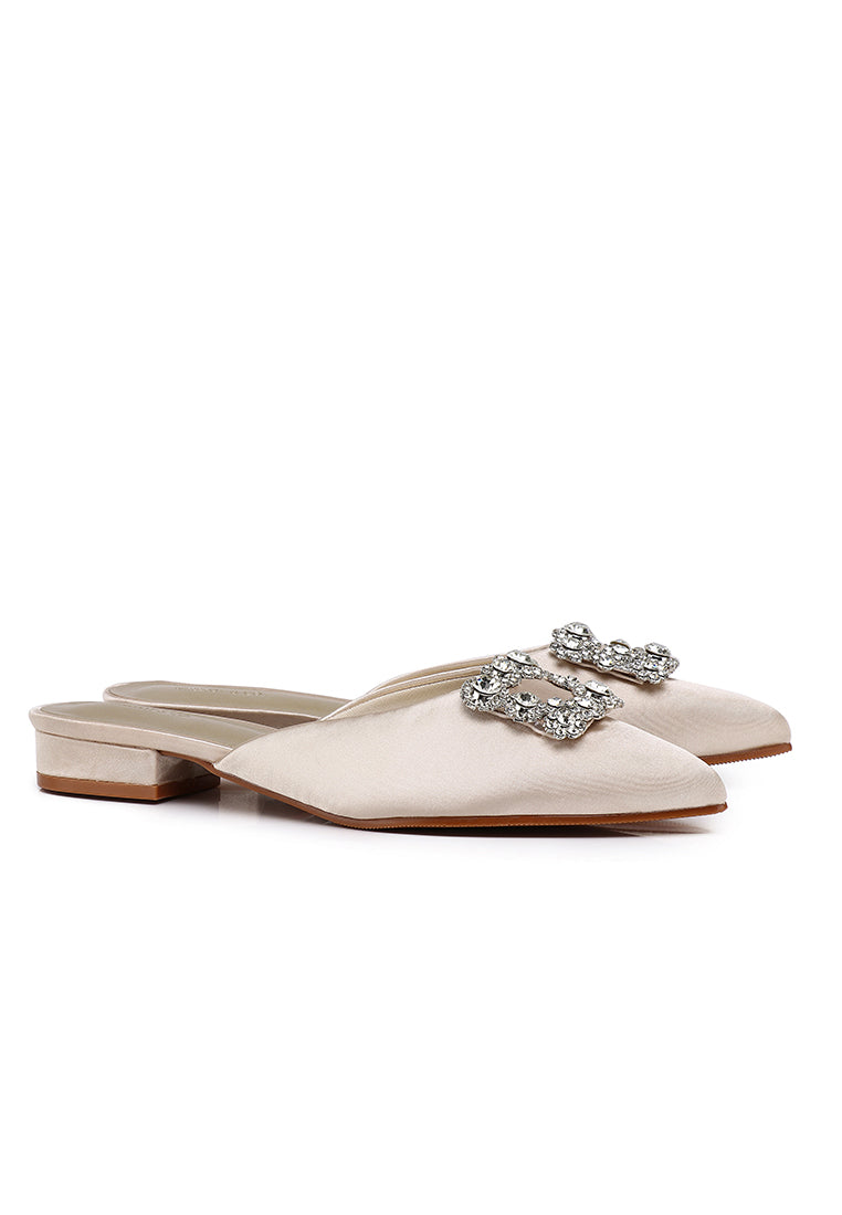 Doretta Embellishment Slip Ons Heels (Gold)