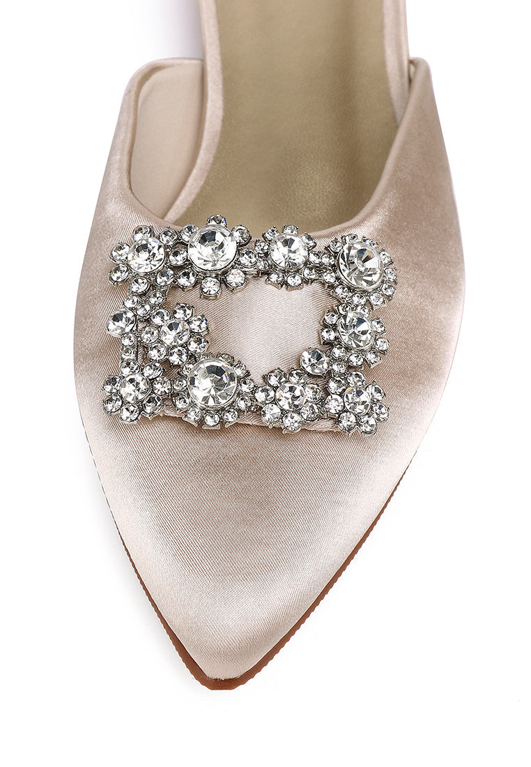 Doretta Embellishment Slip Ons Heels (Gold)