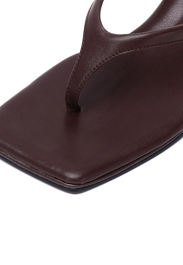 Zenya Thong Heels Sandals (Espresso)