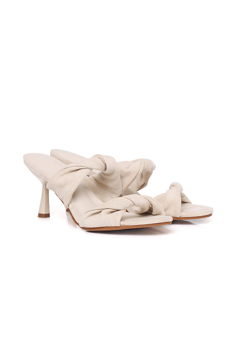 Camille Soft Suede Heels (Beige)