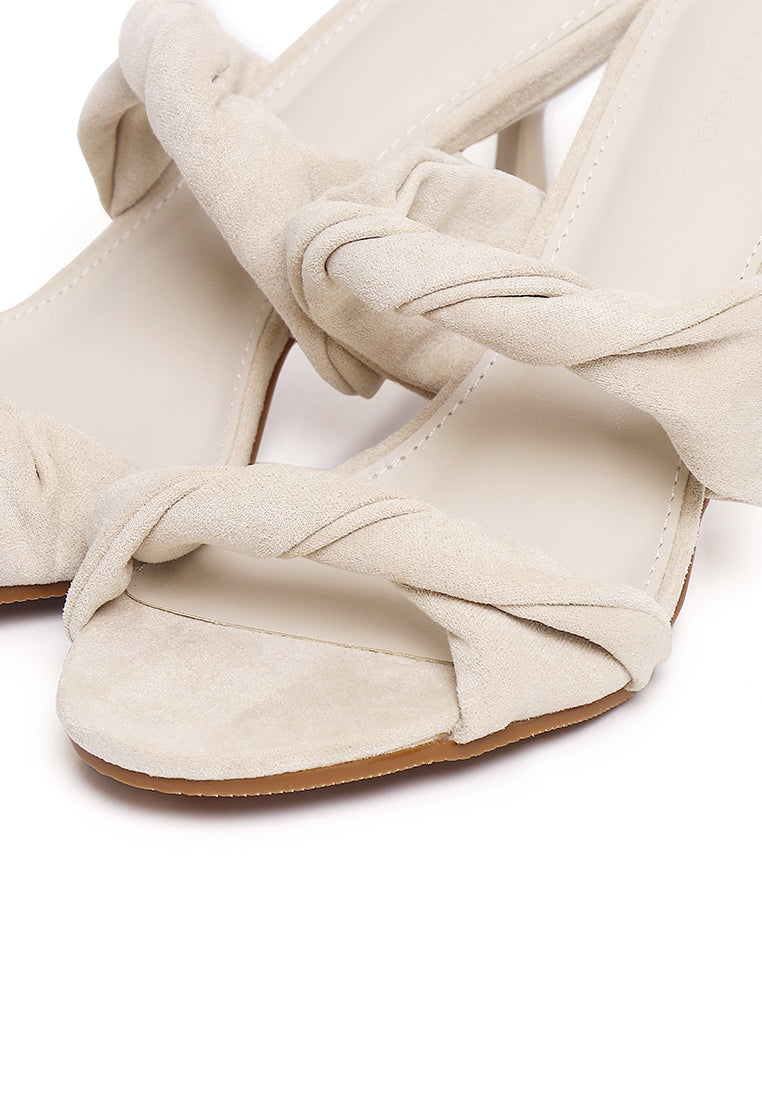 Camille Soft Suede Heels (Beige)