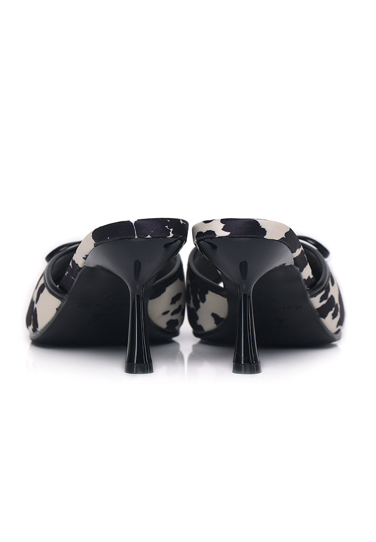 Anastasia Cow Print Heels (Black)