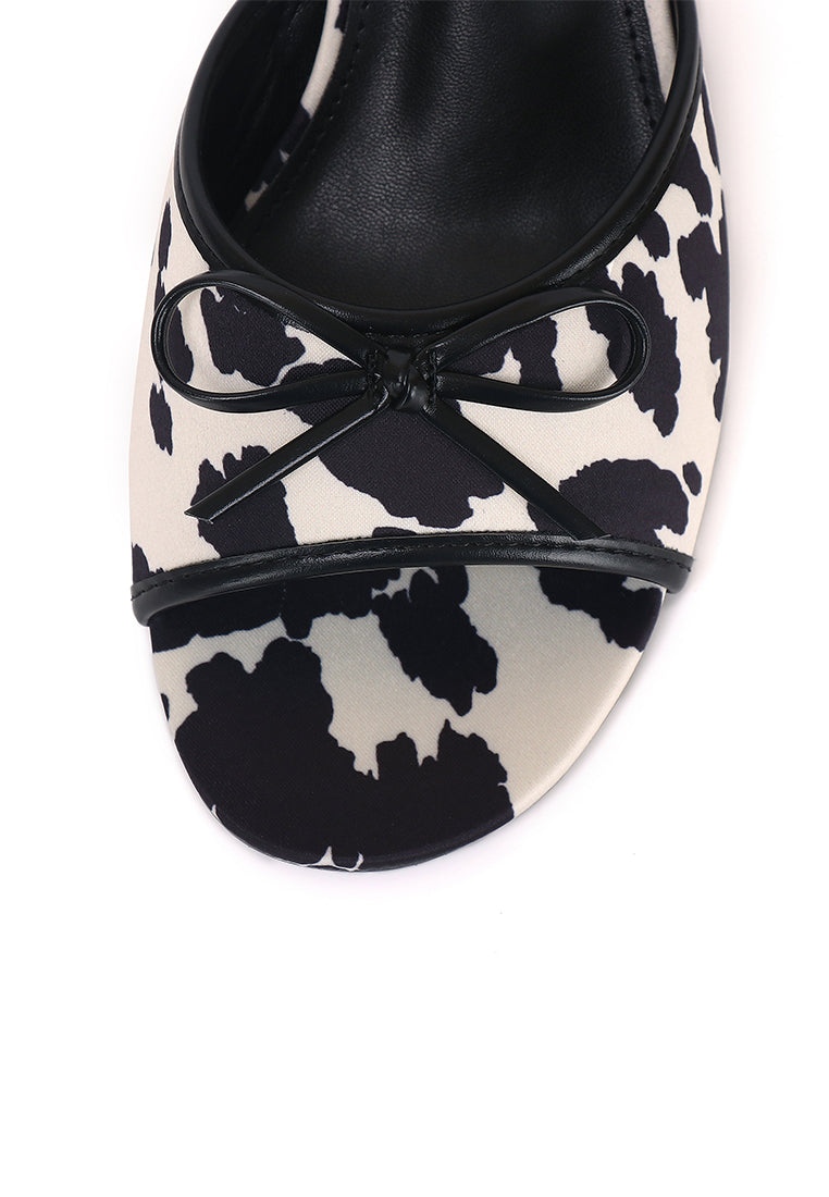 Anastasia Cow Print Heels (Black)