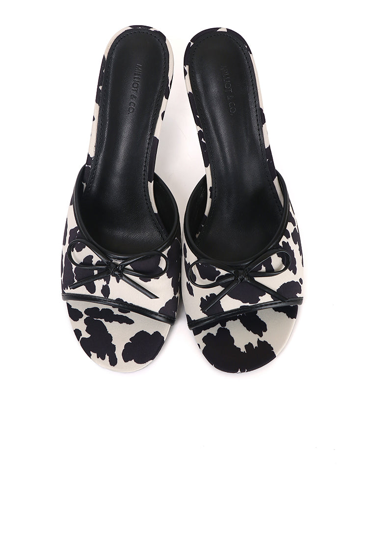 Anastasia Cow Print Heels (Black)