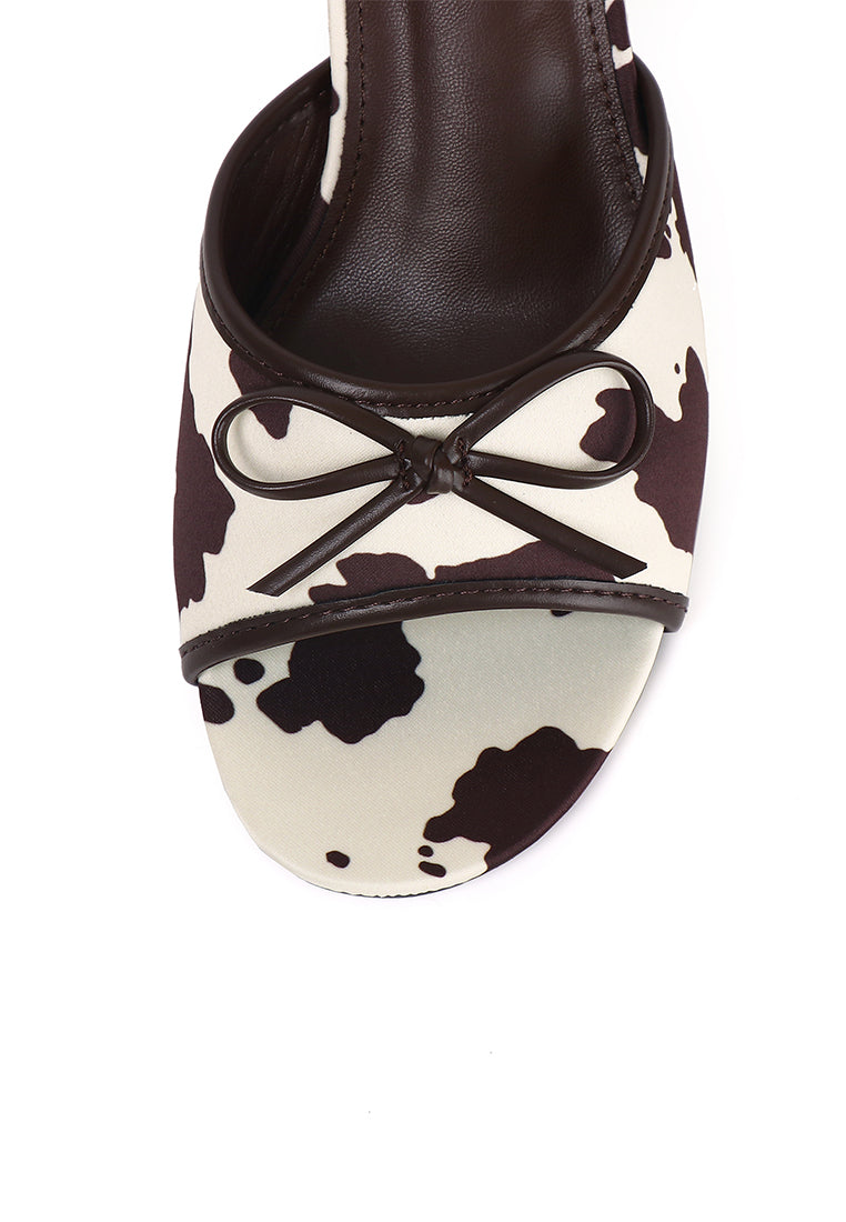 Anastasia Cow Print Heels (Brown)