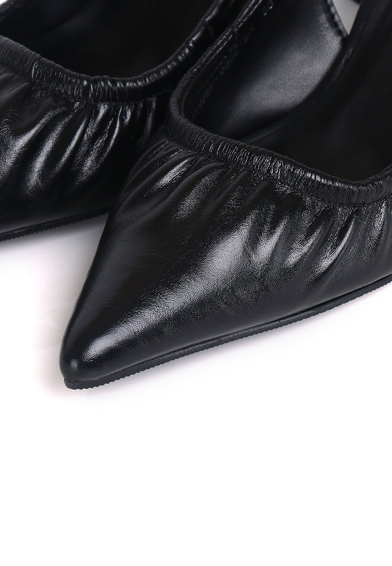 Anais Crinkle Gathered Heels (Black)