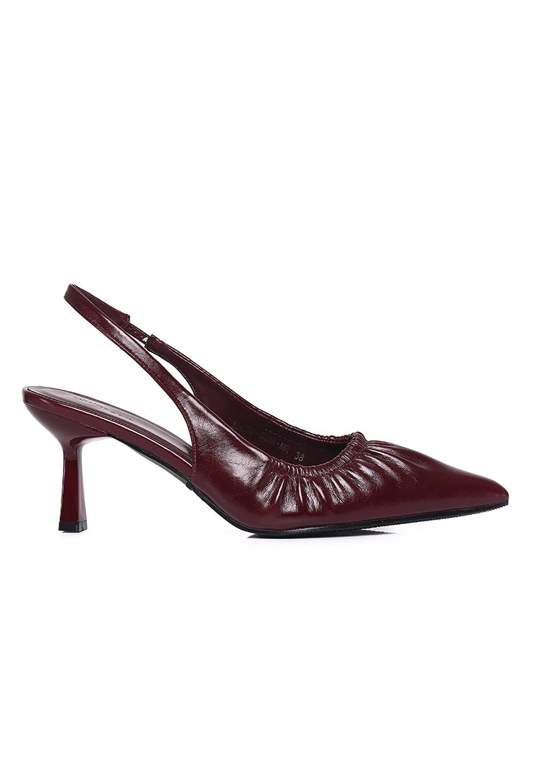 Anais Crinkle Gathered Heels (Maroon)