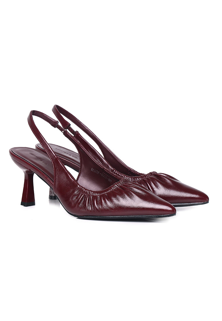 Anais Crinkle Gathered Heels (Maroon)