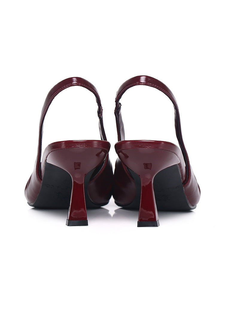 Anais Crinkle Gathered Heels (Maroon)