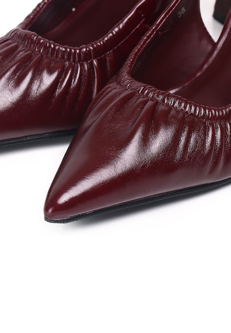 Anais Crinkle Gathered Heels (Maroon)