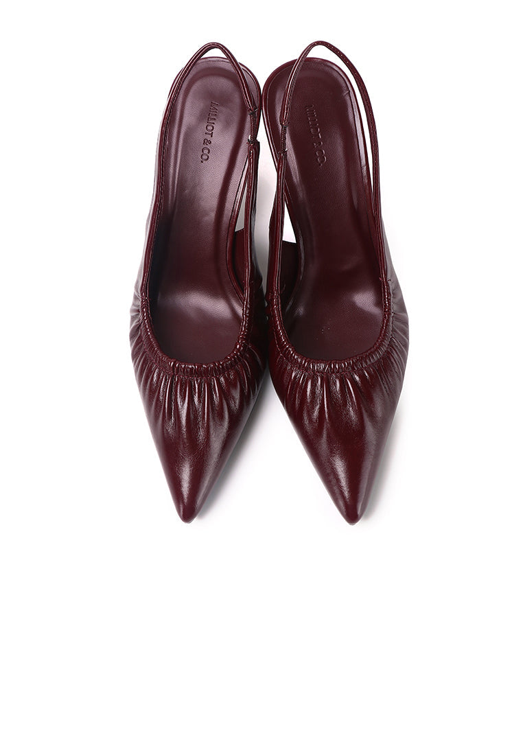 Anais Crinkle Gathered Heels (Maroon)