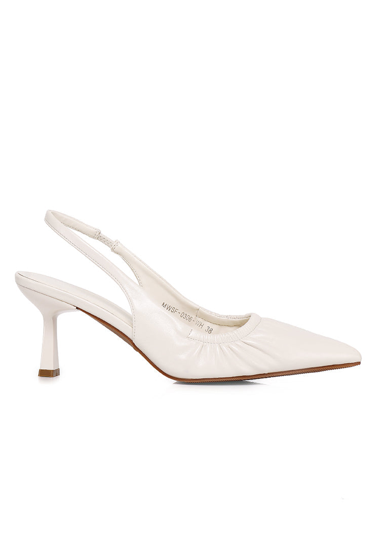 Anais Crinkle Gathered Heels (White)
