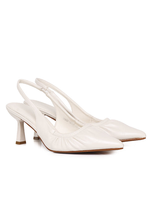 Anais Crinkle Gathered Heels (White)