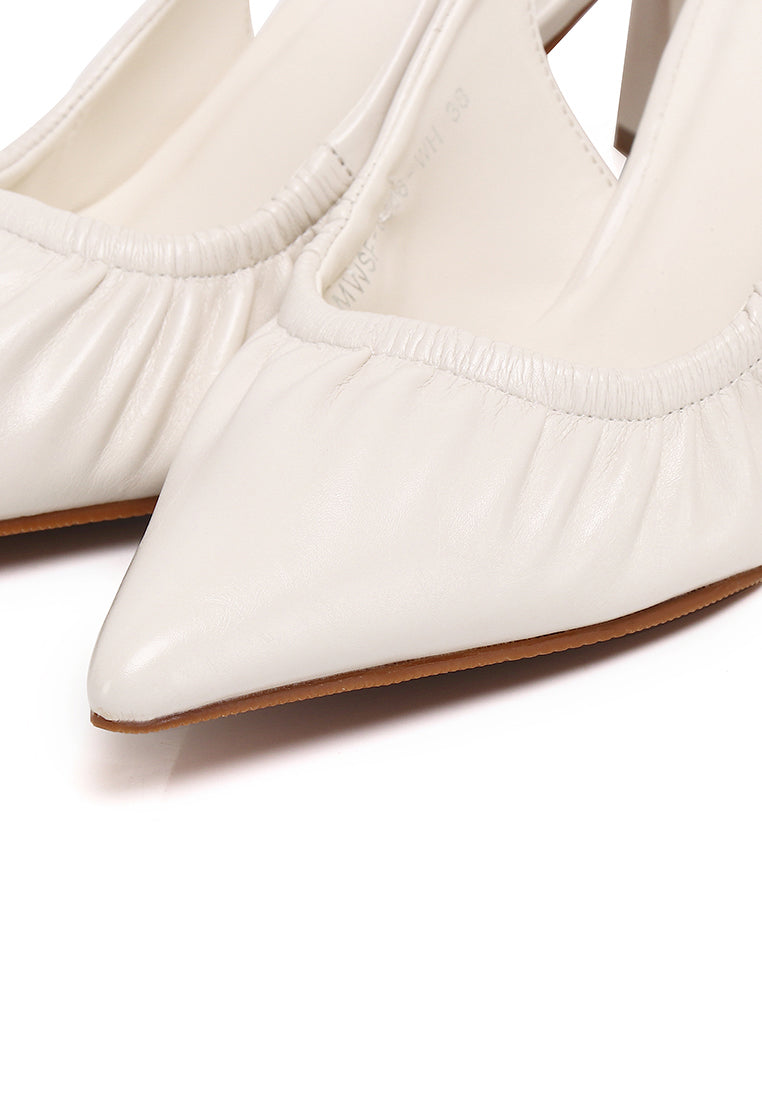 Anais Crinkle Gathered Heels (White)