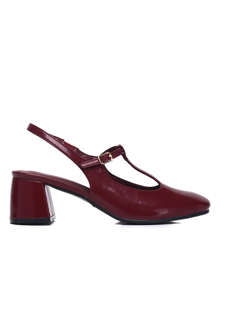 Carlos Block Pumps Heels (Maroon)