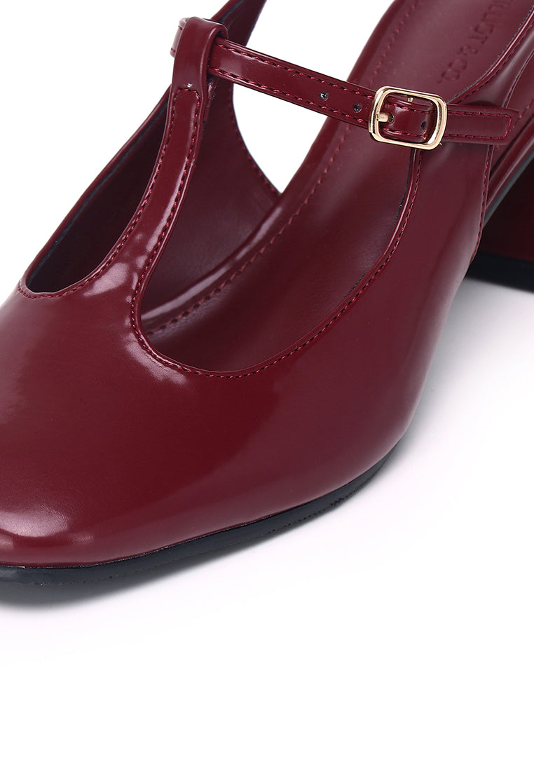 Carlos Block Pumps Heels (Maroon)