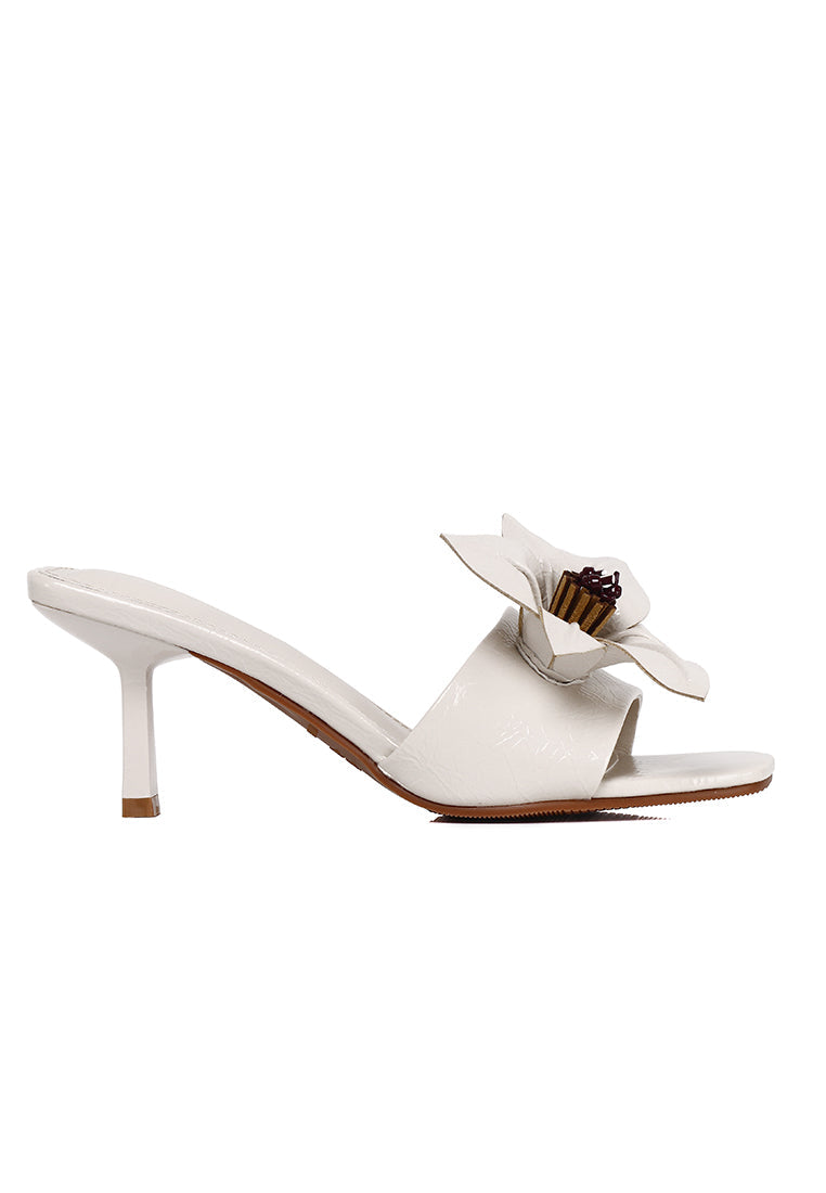 Reese Floral Sandals Heels (White)