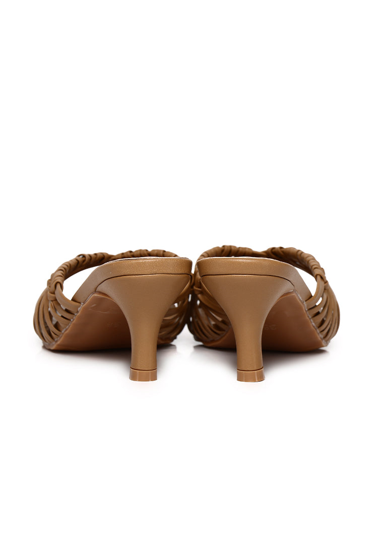 Fern Braided Slip On Heels (Brown)