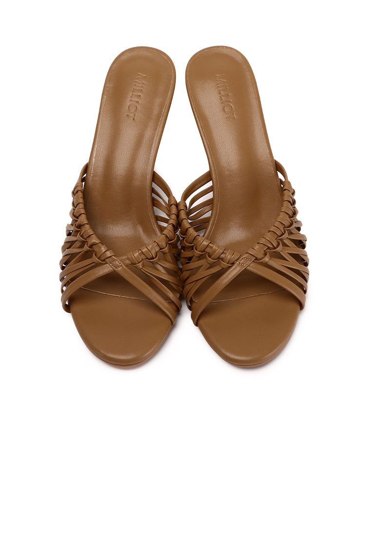 Fern Braided Slip On Heels (Brown)