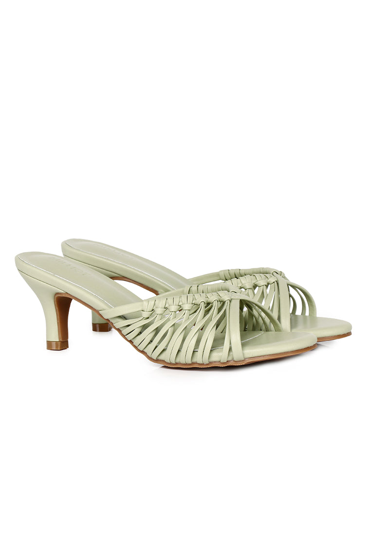 Fern Braided Slip On Heels (Sage Green)