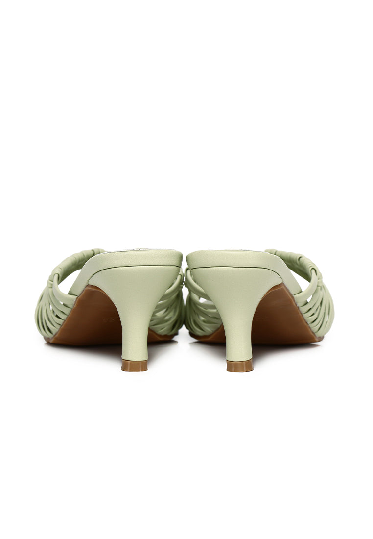 Fern Braided Slip On Heels (Sage Green)