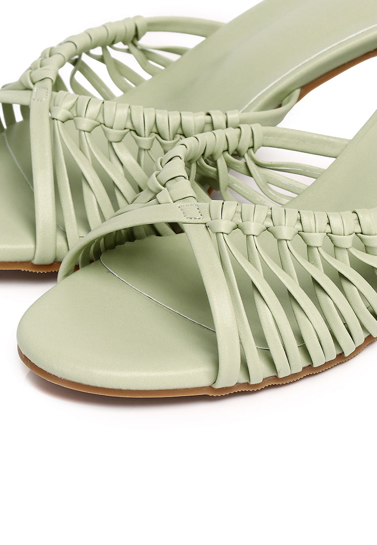 Fern Braided Slip On Heels (Sage Green)