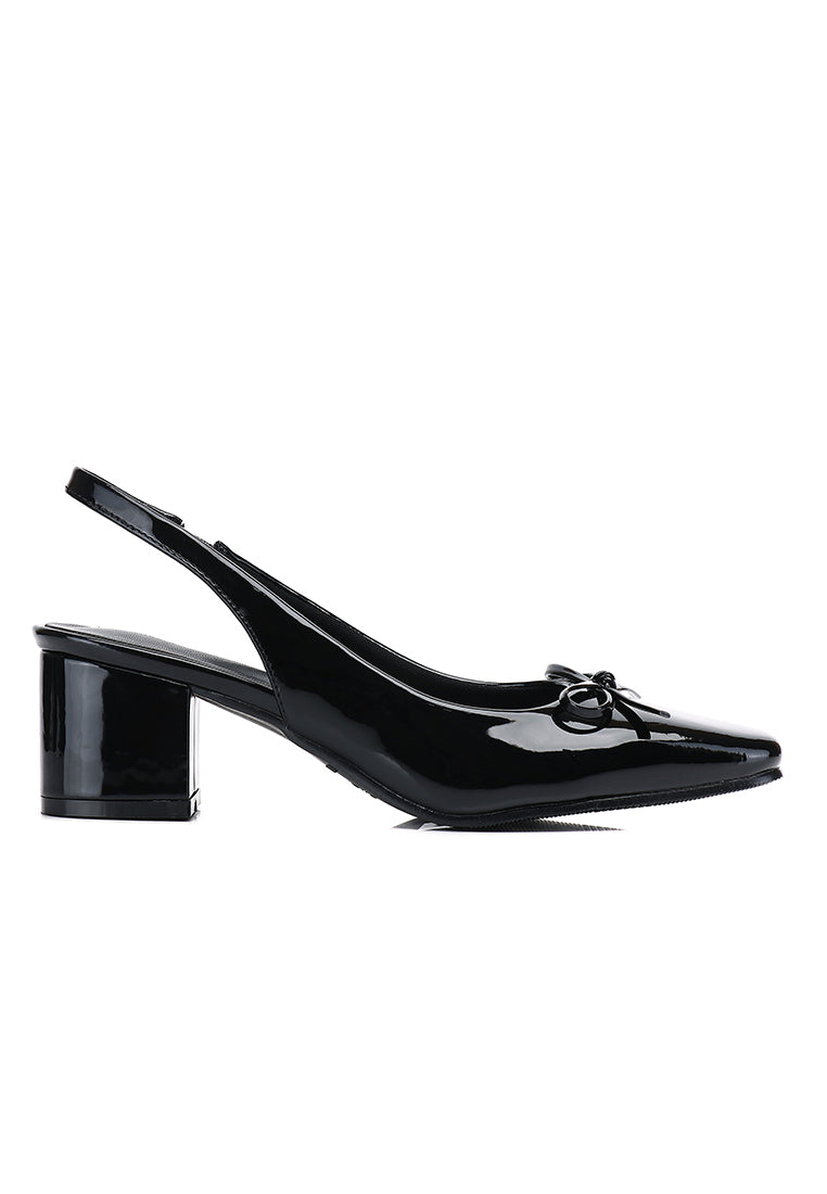 Freya Slingback Pumps With Bow (Black)