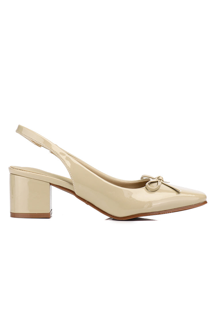 Freya Slingback Pumps With Bow (Burlywood)