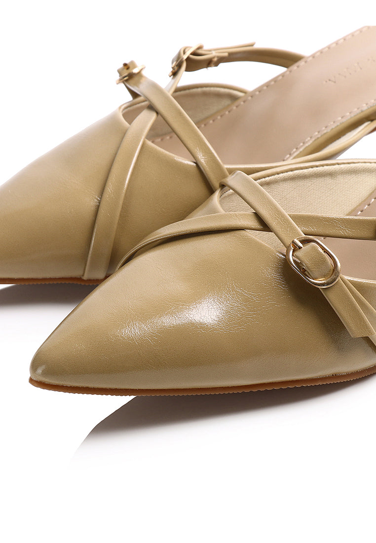 Asly Slip On Pumps Heels (Khaki)