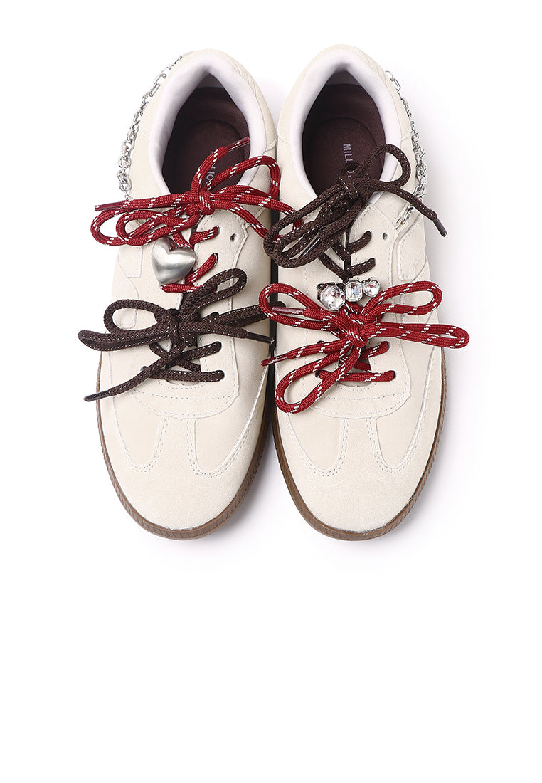 Velvia Round Toe Sneakers (Beige)