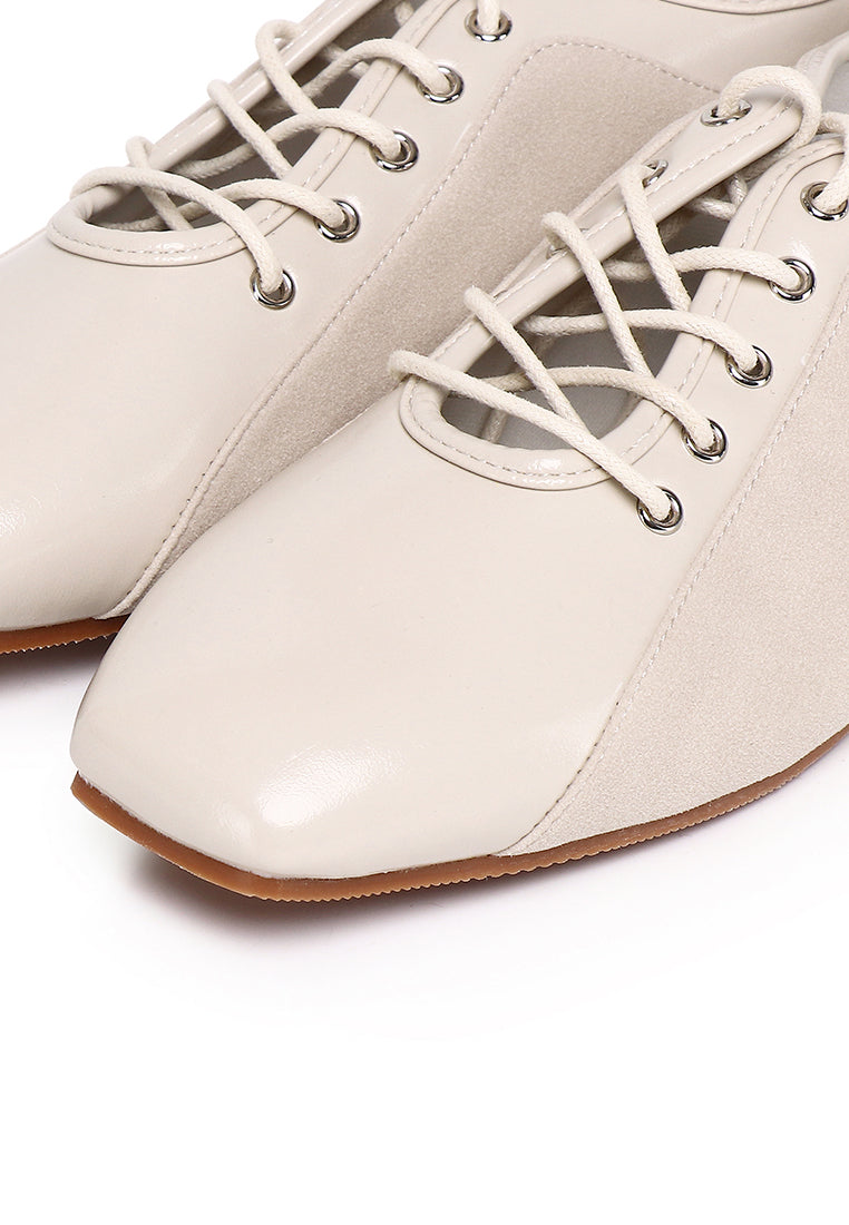 Lelli Two-Tone Ballet Sneakers (Almond)