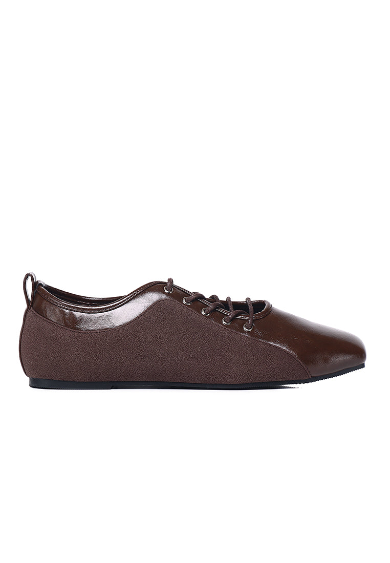 Lelli Two-Tone Ballet Sneakers (Espresso)
