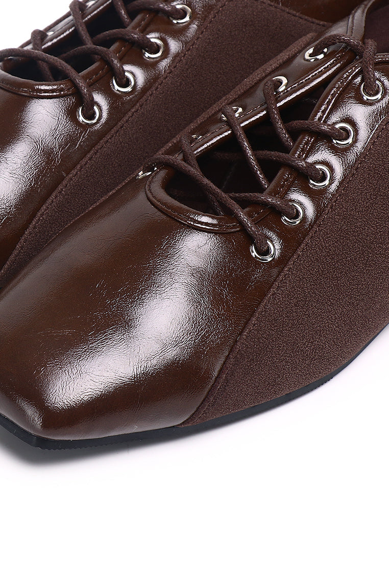 Lelli Two-Tone Ballet Sneakers (Espresso)