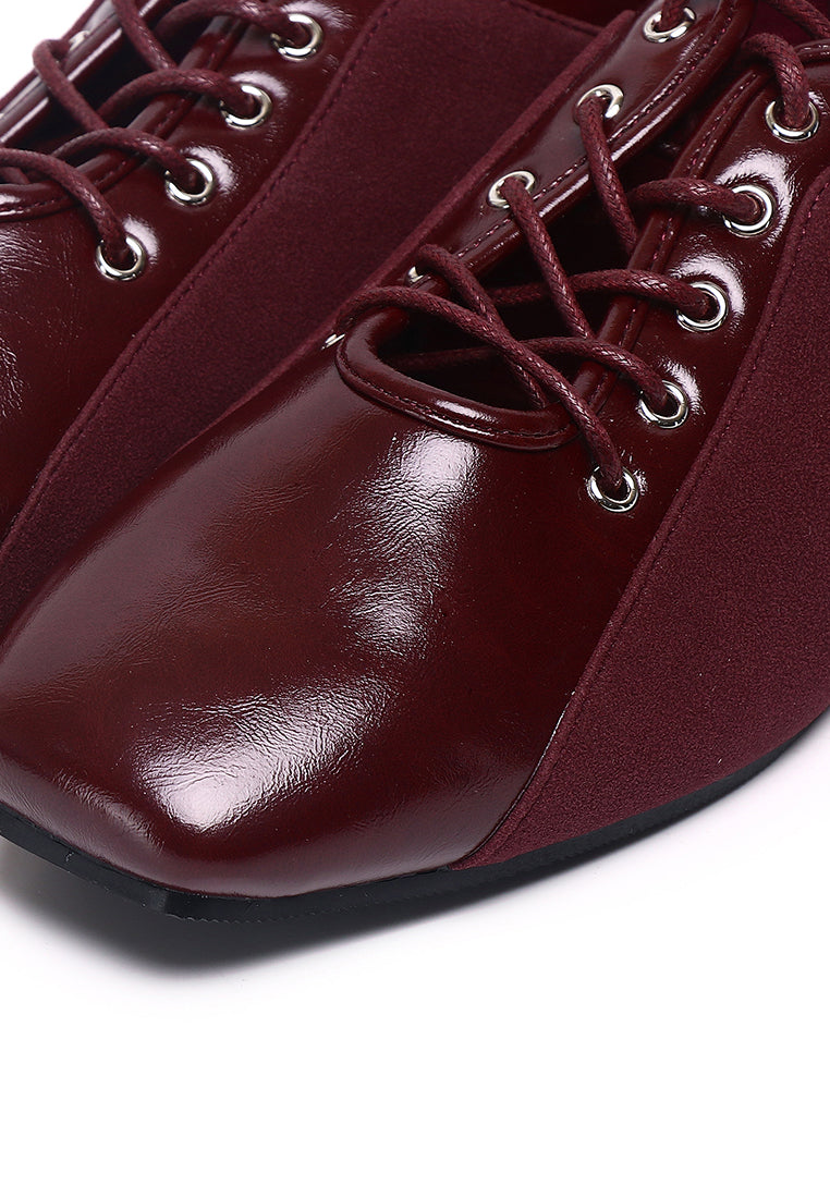 Lelli Two-Tone Ballet Sneakers (Maroon)