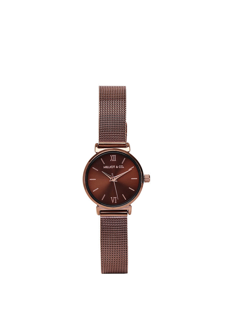 Miller Mesh Strap Analog Watch (Coffee)