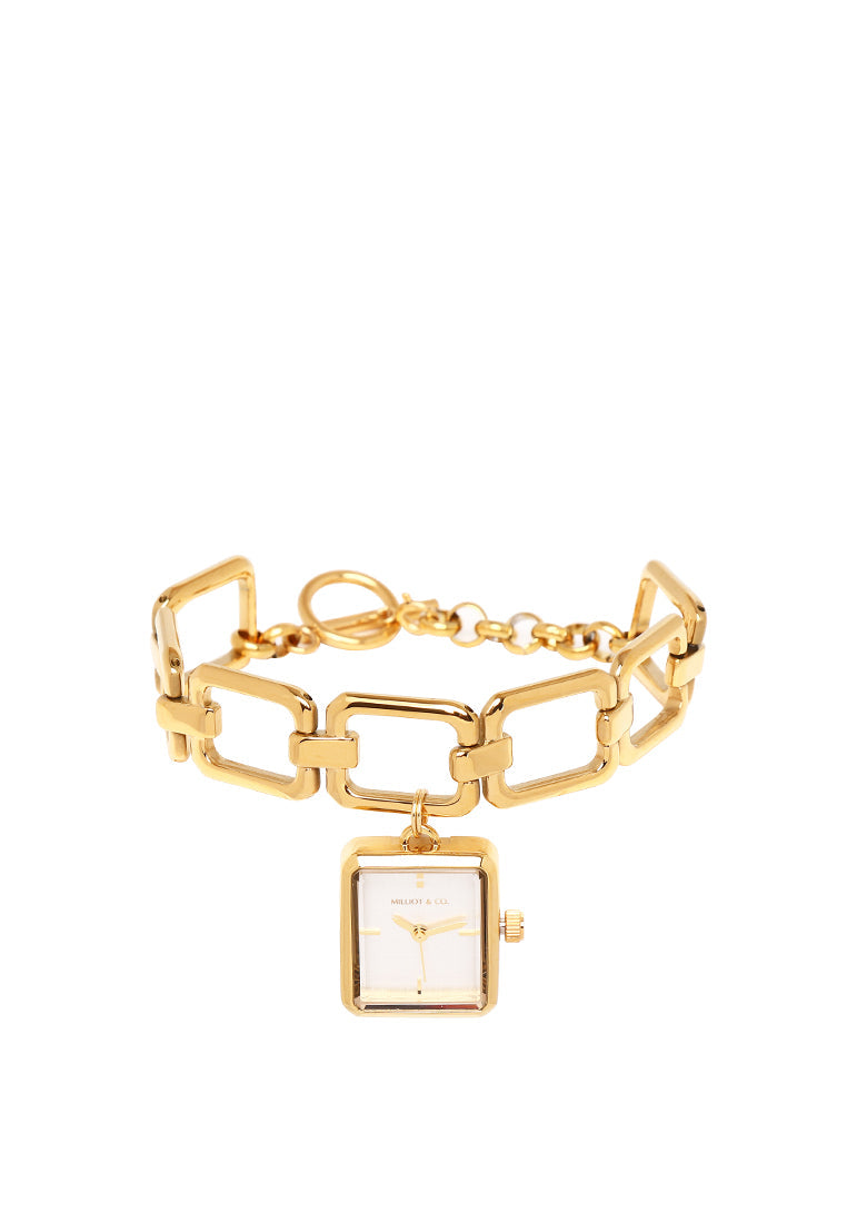 Scarlett Stainless Steel Chain Bracelet Watch (Gold)