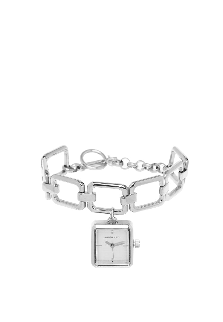 Scarlett Stainless Steel Chain Bracelet Watch (Silver)