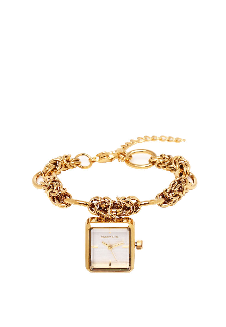 Stella Stainless Steel Chain Bracelet Watch (Gold)