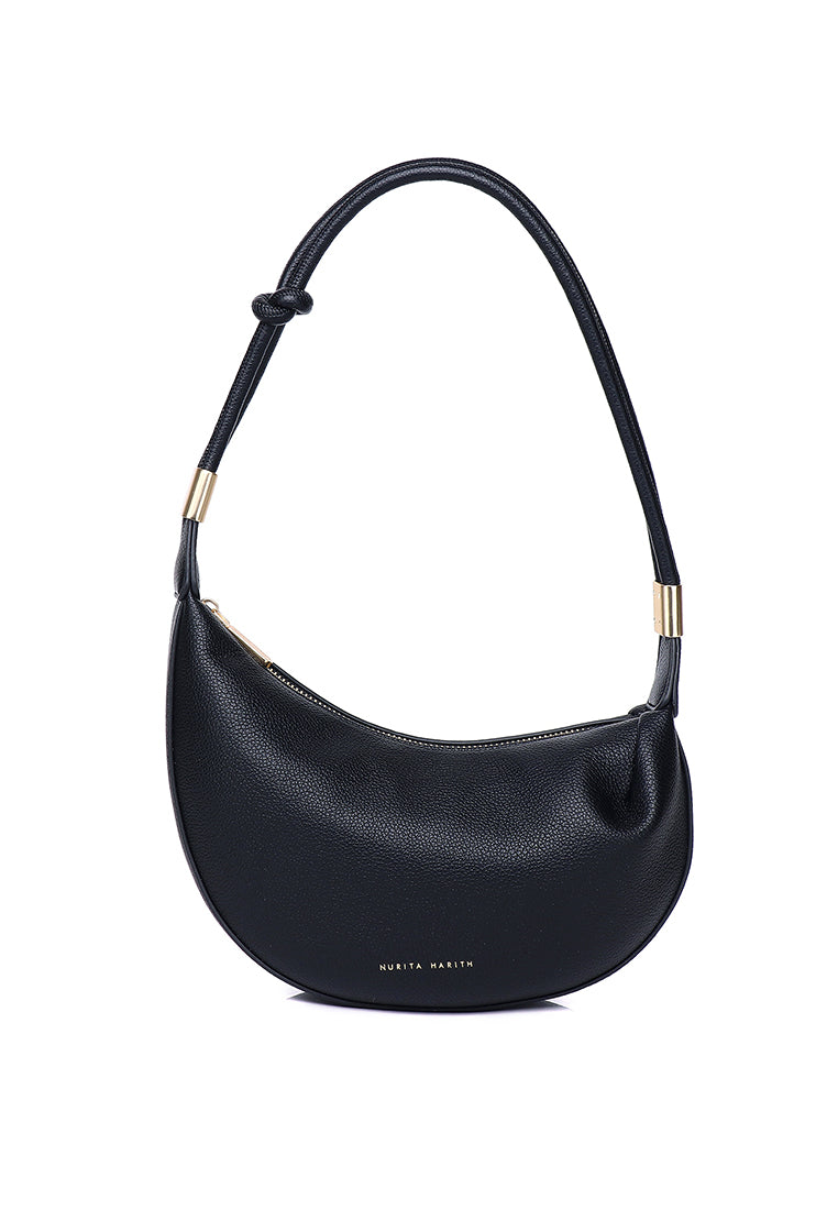 Nadia Knotted Shoulder Bag (Black)