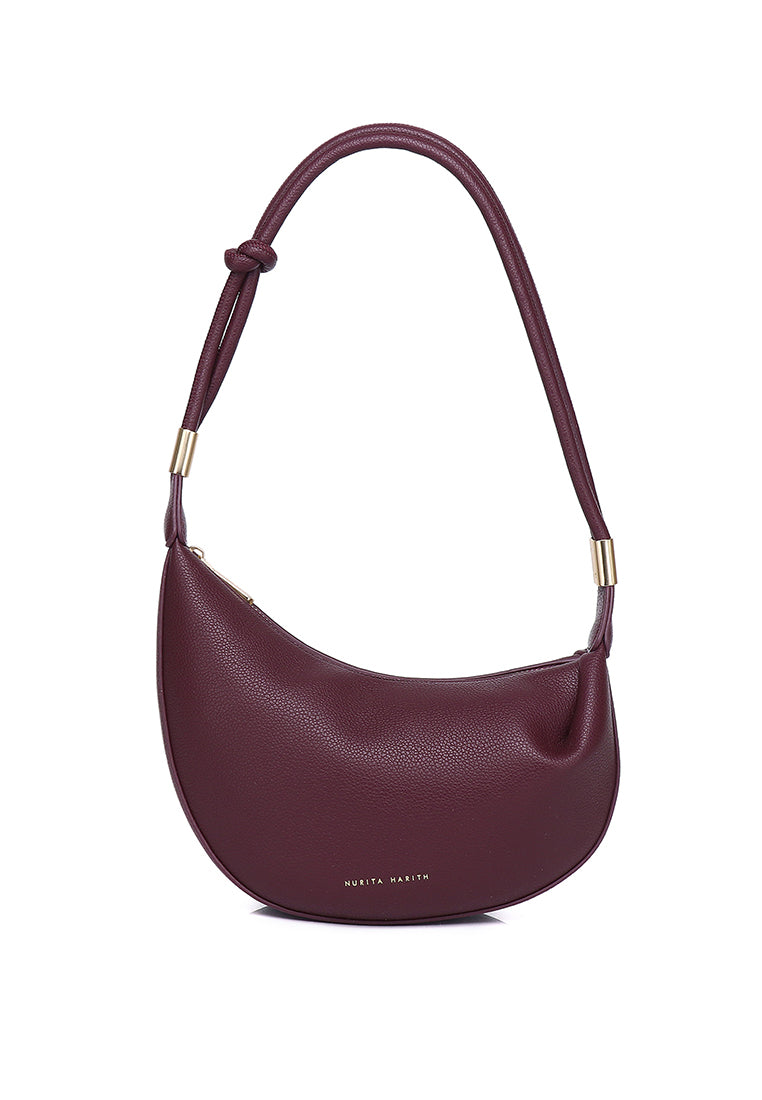 Nadia Knotted Shoulder Bag (Maroon)