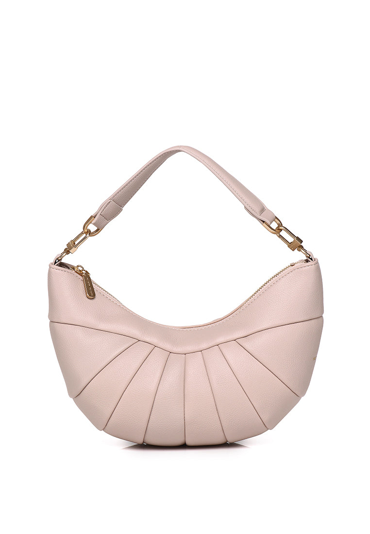 Nyra Pleated Shoulder Bag (Nude Pink)